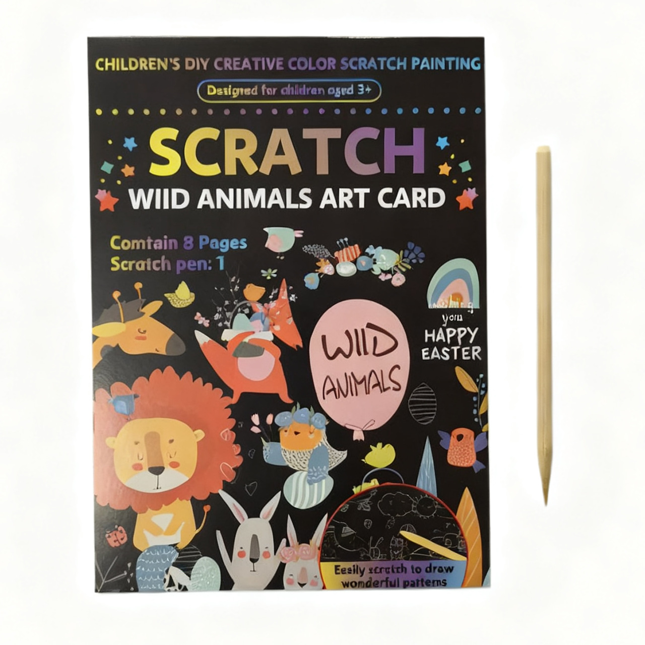 Colorido libro de dibujos de raspado hecho a mano papel de pintura DIY regalo de jardín de infantes de niños arte papel de raspado divertido raspado al por mayor