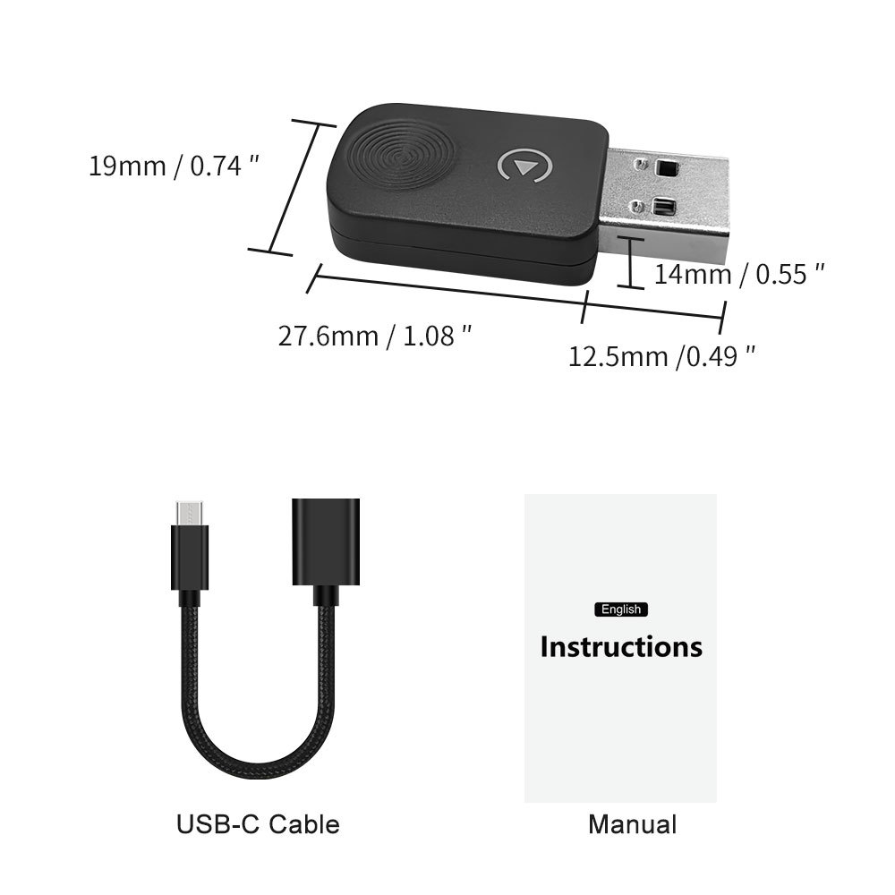 Cross-Border Wired to Wireless Carplay Box Car Adapter Module Two-In-One Portable Car-Machine Connectivity Box