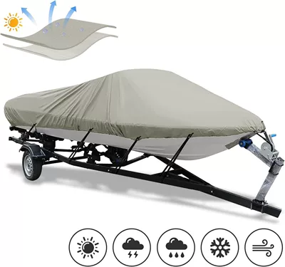Dropshipping 210D Cross-Border Wholesale Boat Cover Yacht Cover Oxford Cloth Protective Cover Rainproof Outdoor Boat Cover (Avtomobil ehtiyat hissələri) - v-shaped-silver-11-13420270cm