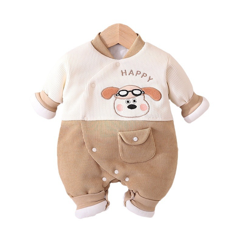나비 옷 봄 점프 수트 슈퍼 귀여운 하얼빈 옷 120G 면 가을 옷 등반 옷 0-6 6 월 겨울