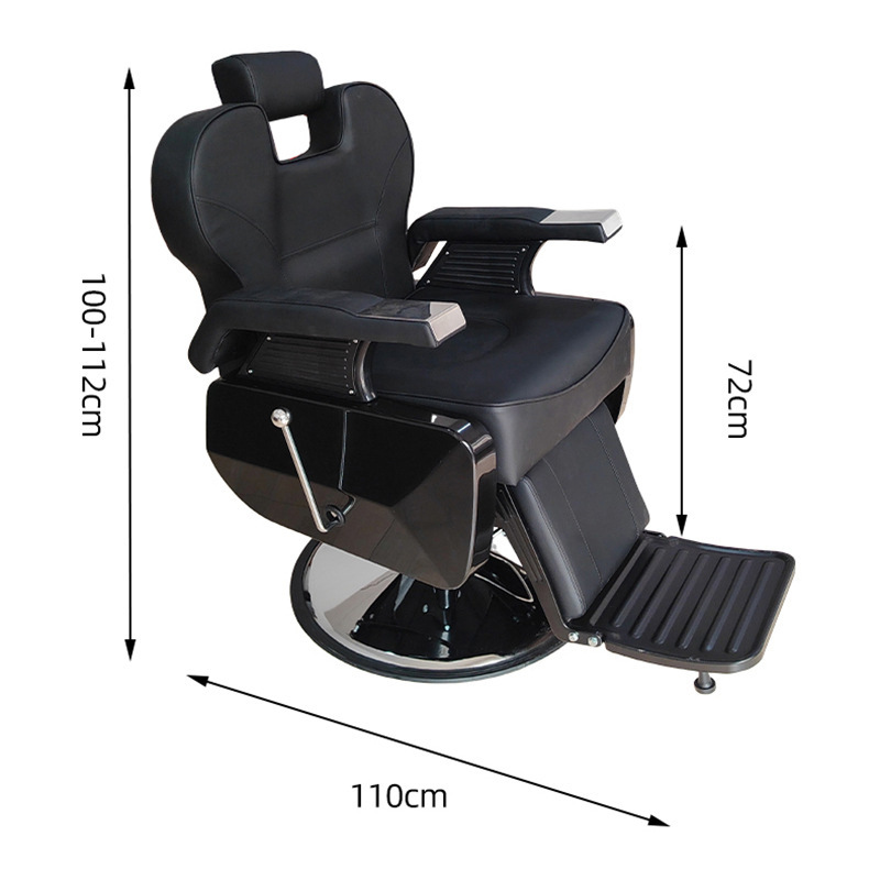 Silla de barbería de cabeza de aceite silla hidráulica gran bomba silla de barbería silla de corte de pelo silla de cremado silla de barbería de masaje elevable