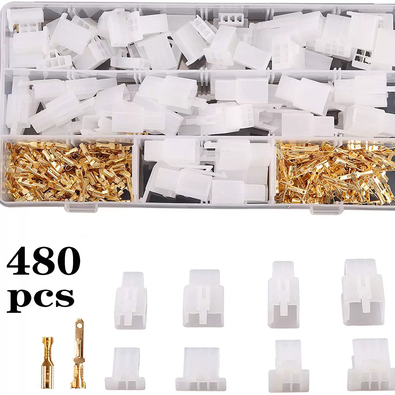 汽车接线端子连接器2.8插簧盒装配套塑料件2P/4P/6P套装