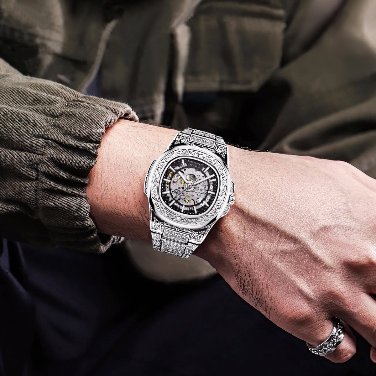 New Mechanical Watch Business Men's High-end Fashion Luminous Automatic Mechanical Watch_voghion.com