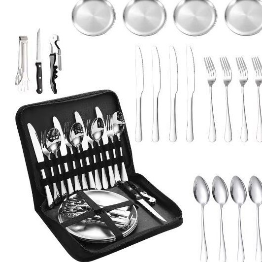 아웃도어 실버 20피스 세트(나이프, 포크, 스푼)