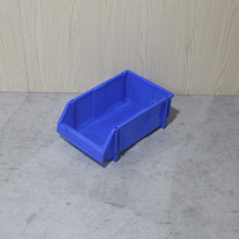 批发仓库塑料零件盒蓝色收纳盒 物料配料盒斜口物流工具盒厂家