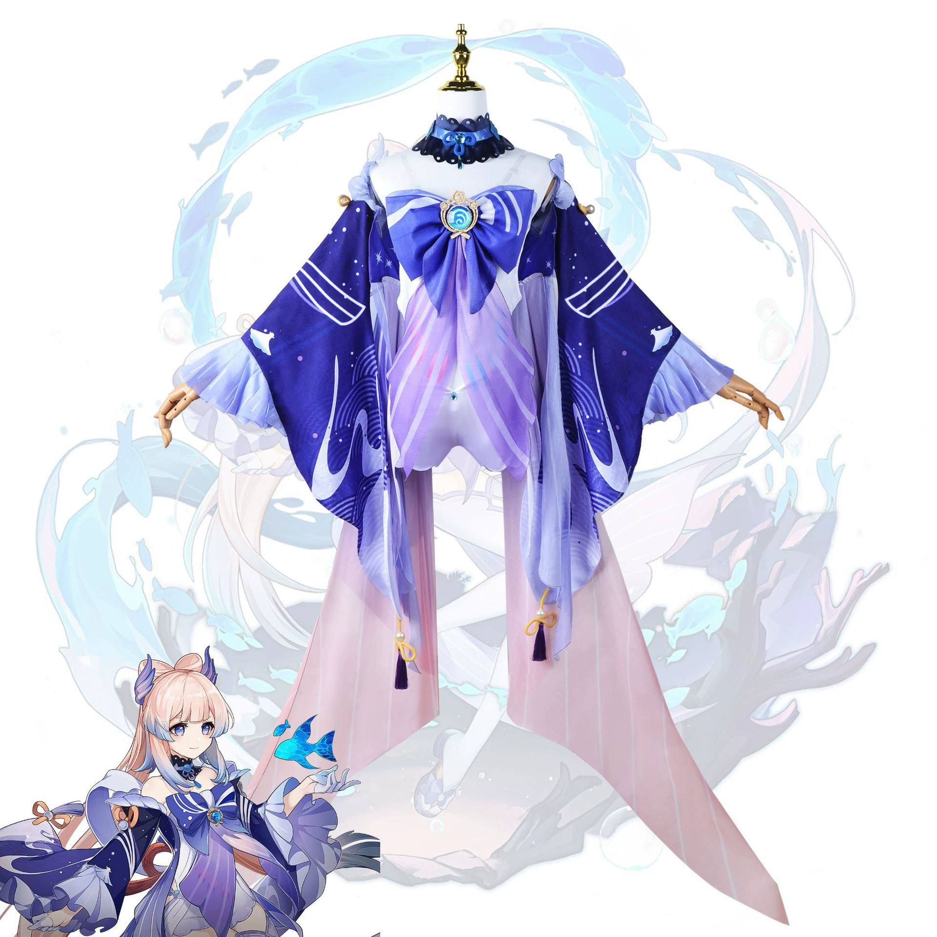 Бог игры cos костюм Коралловый дворец сердце kokomi пять звезд игровой темы косплей аниме шоу костюм