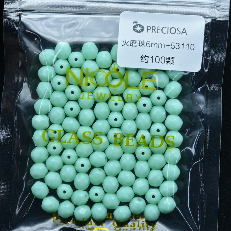 Nueva checa preciosa baoshiaosha fuego molienda perlas 9 colores 3, 4, 6, 8 perlas sueltas 100 piezas 1200 piezas