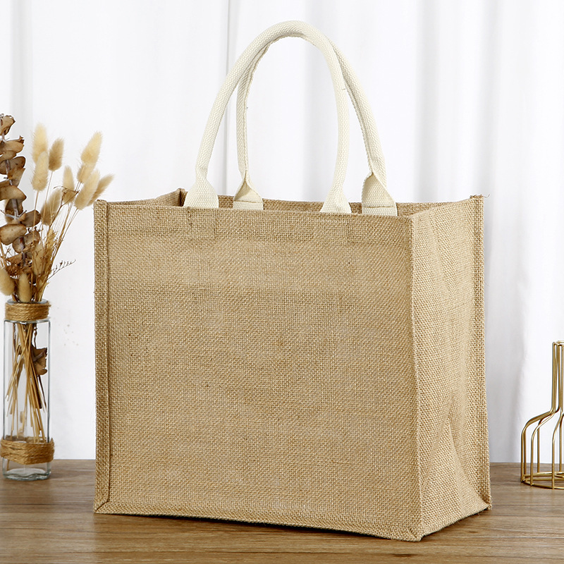 Bolsa de lino sin impresión de yute bolsa de compras buena bolsa de lino regalo bolsa de lino en blanco hacer bolsa de lino ecológica