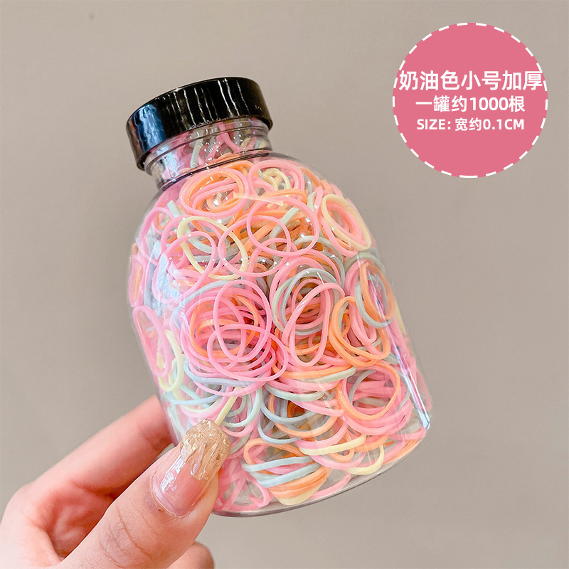 2025韩版高弹力加粗发绳女气质头饰简约罐装皮筋扎头发高马尾发圈|undefined