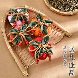 柿柿如意香囊袋子空袋祈福随身车挂平安福果荷包符袋批发小福袋