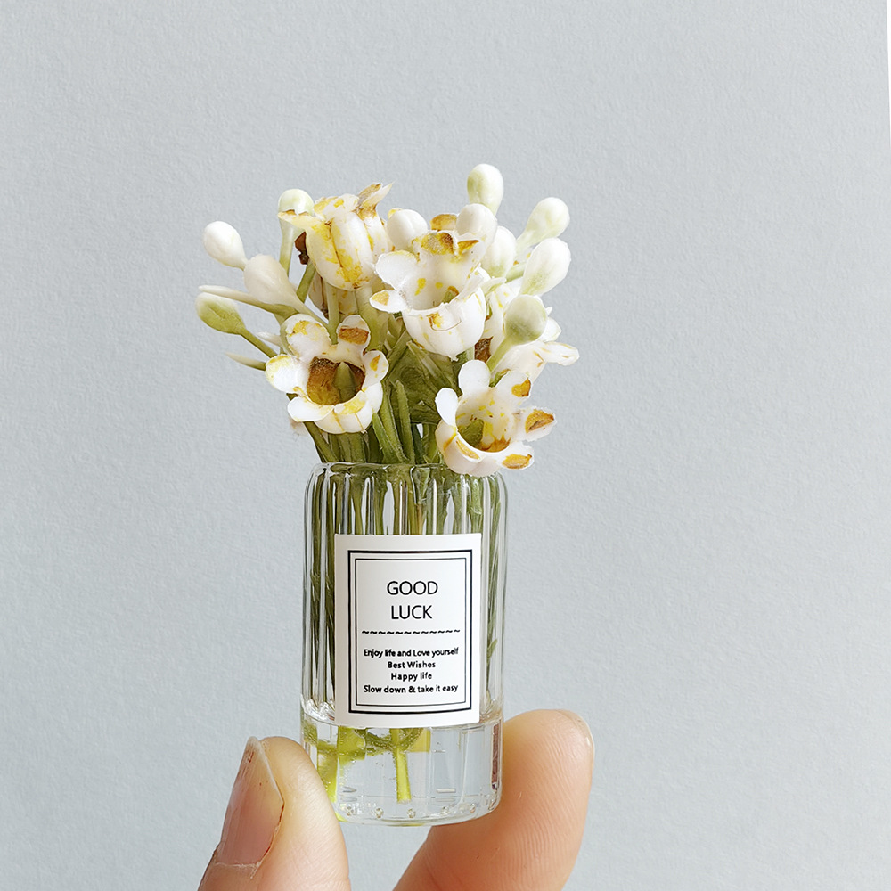 [Actualización] 6 puntos 8 OB11 bJD BLYTHE casa de muñecas mini miniatura modelo accesorios jarrón jazmín