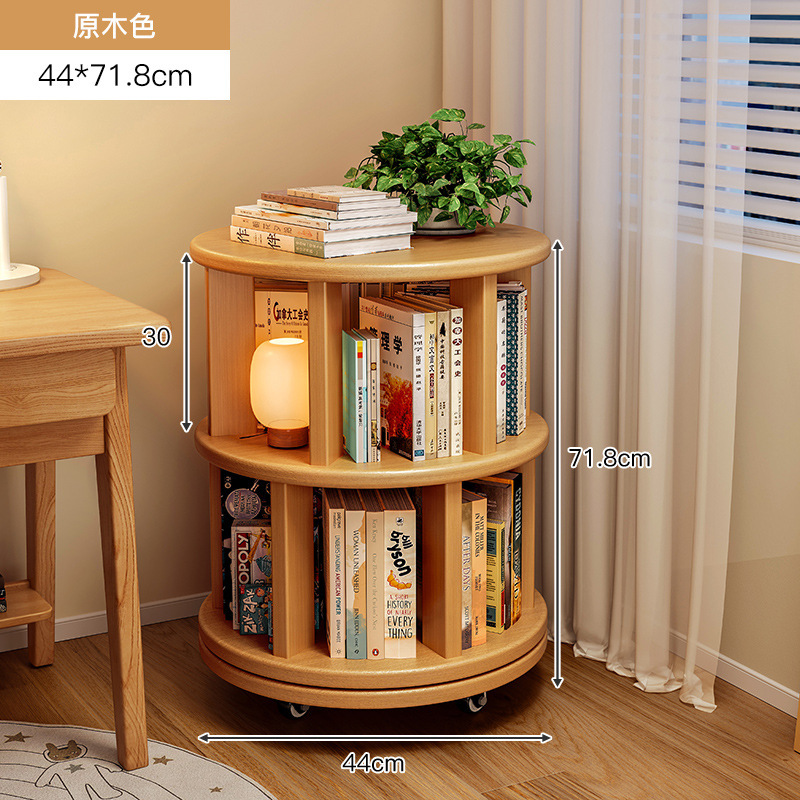 Estante giratorio de madera sólida estante de 360 grados estante de estante de piso integrado contra la pared esquina móvil pequeño gabinete estrecho para niños