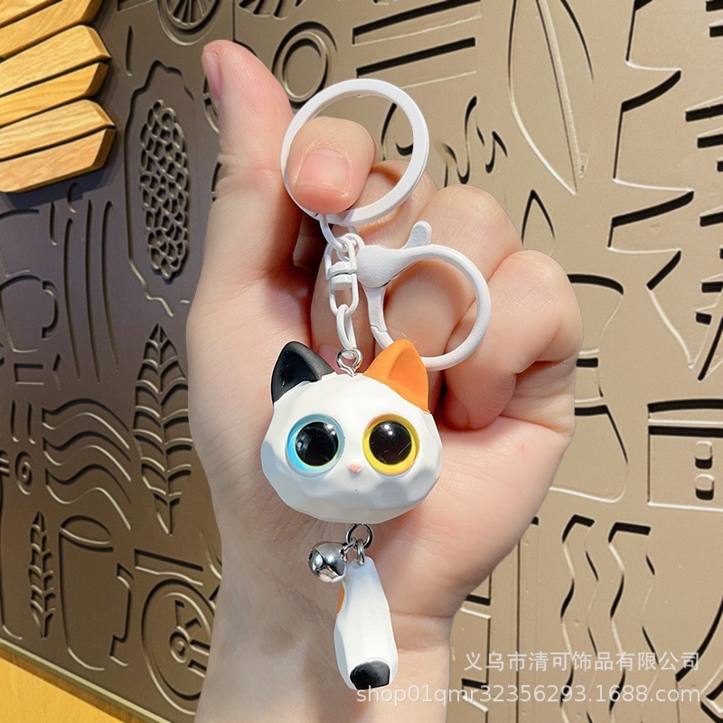 かわいいINS猫猫ペンダントキーホルダー携帯電話チェーンインターネットセレブモデル白黒グレー高価値パーソナライズされた漫画|undefined