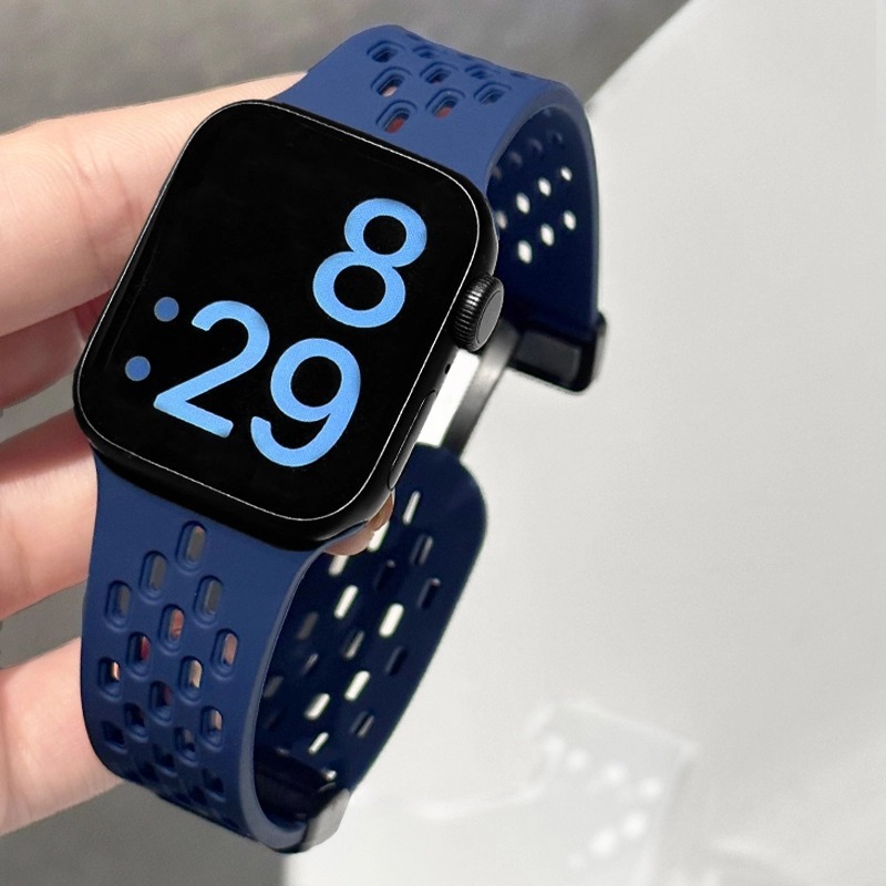 Apple の新しいホールシリコン磁気バックル iwatch ストラップ夏 7 通気性 8applewatch 男性と女性に適しています|undefined