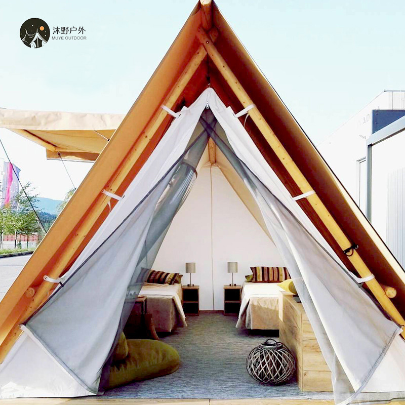 Muye estructura de madera al aire libre campamento de campamento tiendas de campamento de doble piso residencias escénicas turísticas culturales campamento tiendas de campamento hotel