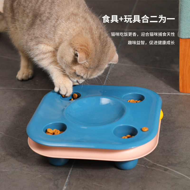 Cruz-frontera gato tazón anti-knock perro tazón multi-funcional snack tazón educativo perro juguete húmedo y seco separación mascota comida tazón