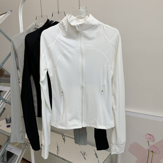 Summer New Slim-fit Vertical Collar Waist Sun Protection Clothing Ice Silk Sun Protection Clothing Tight Yoga Short Thin Coat Women