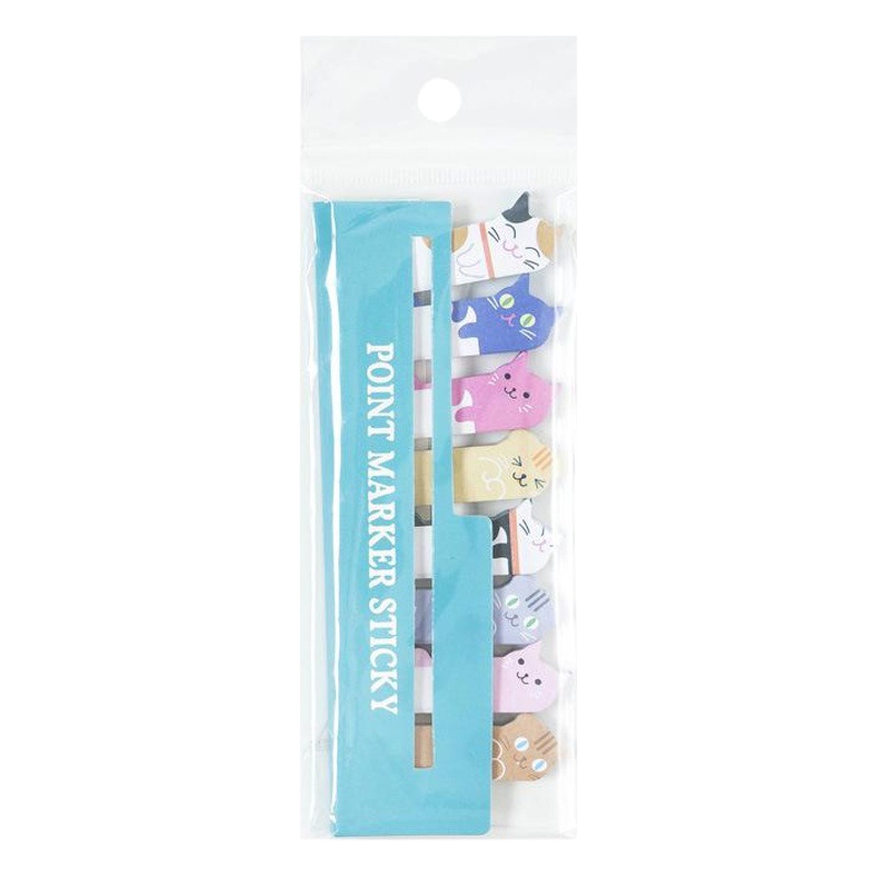 Lindo gato torcido mini animal de dibujos animados fila sentado N veces pegatinas creativo nota pegajosa 12g