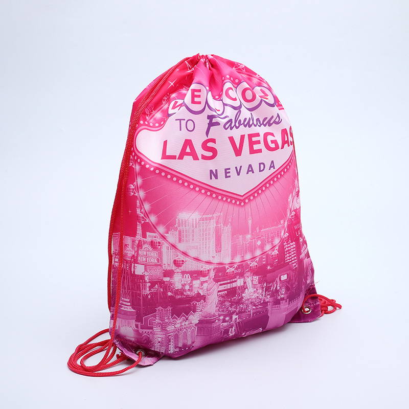 厂家直销现货涤纶束口袋涤纶抽绳袋可回收涤纶袋RPET涤纶束口袋