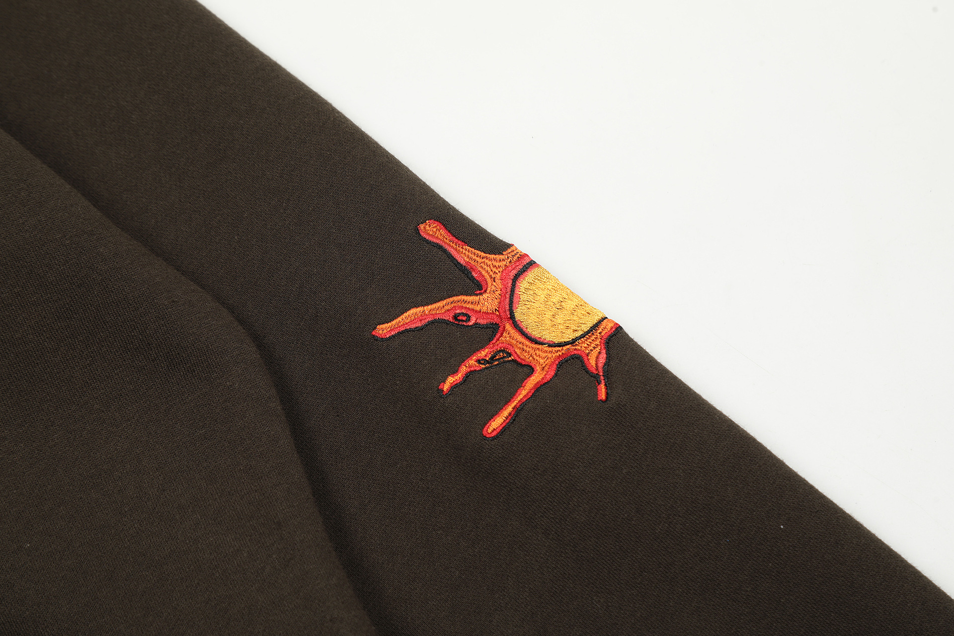 Herrenbekleidung Trendmarke Sonnenstickerei plus Samt-Kapuzenpullover für Männer und Frauen High Street Cardigan Jacke_voghion.com