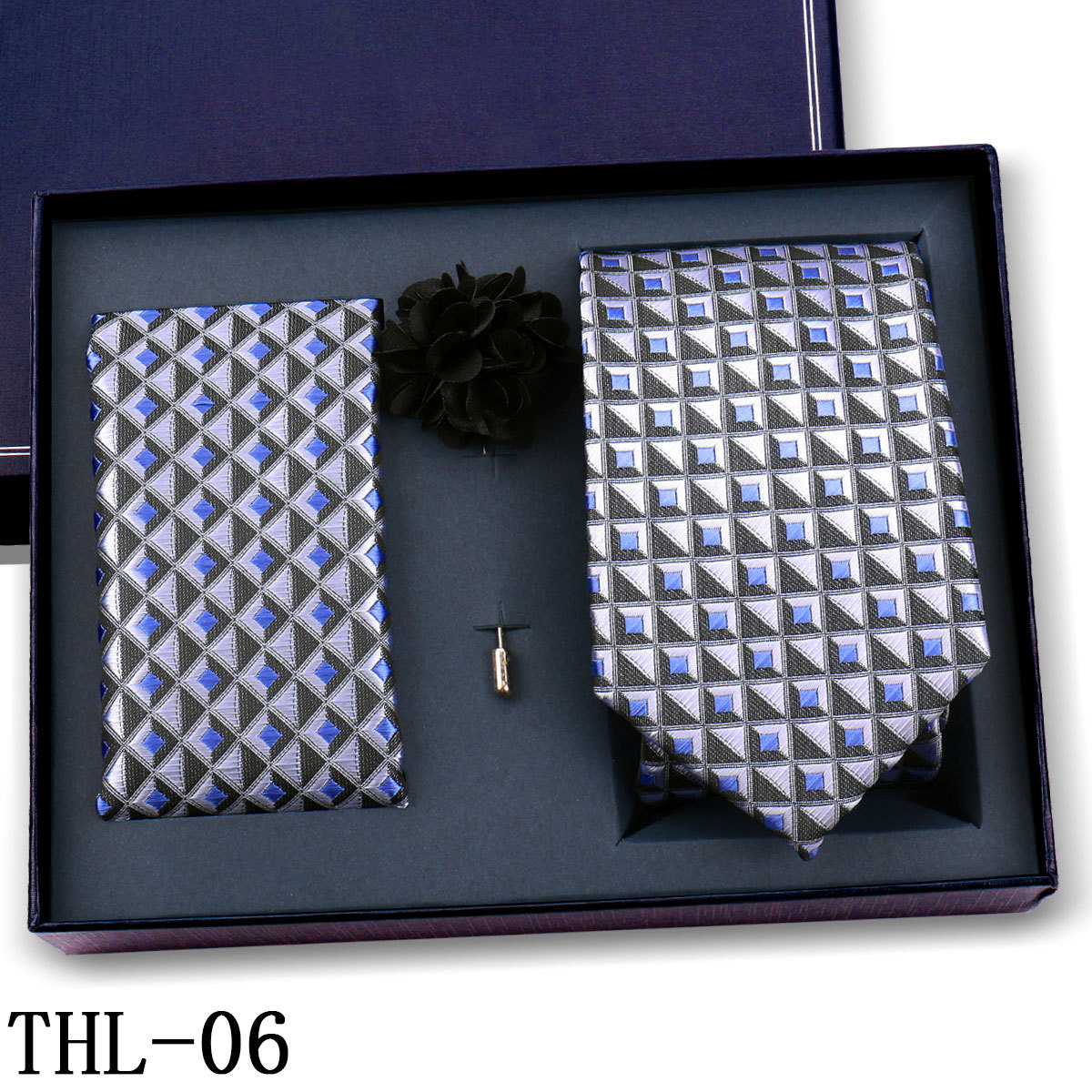 Juego de Corbata y Pañuelo para Hombre Poliéster para Bodas y Eventos de Negocios image 12