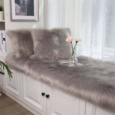 Car Carpet Rectangular Red Carpet for - long-hair-light-gray-60150cm