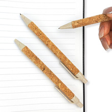 水松木环保材质圆珠笔 子弹头自动圆珠笔 可降解材质小清新圆珠笔