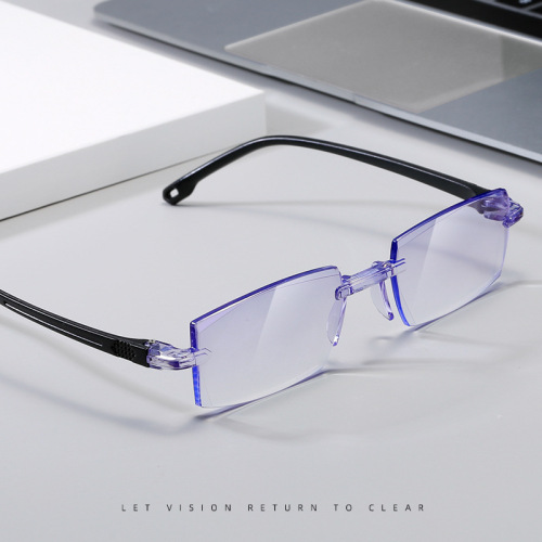 New Edge Blue Light Blocking Prescription Glasses for Men and Women, Korean Style Edge Business Optical Glasses, 0-600 Degrees