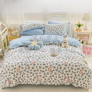 Milk Velvet Quilt Cover Single Piece Winter Thickened Double-Sided Coral Velvet Warm Children's Quilt Cover Single Student