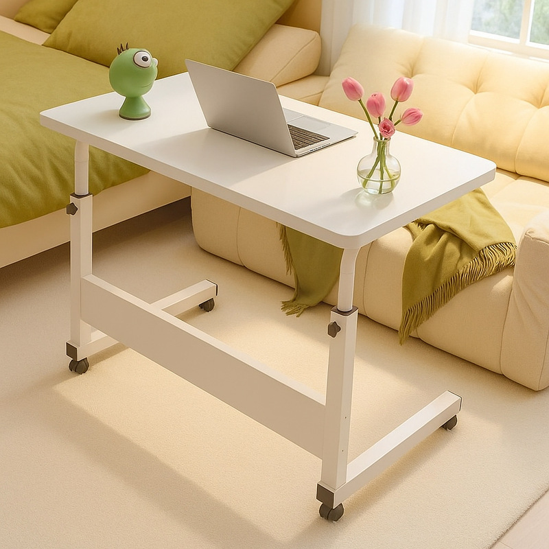 Carefully Selected Movable Computer Table, Home Bedside Table, Learning and Writing Office Simple Desk with Wheels, Lifting Small Table