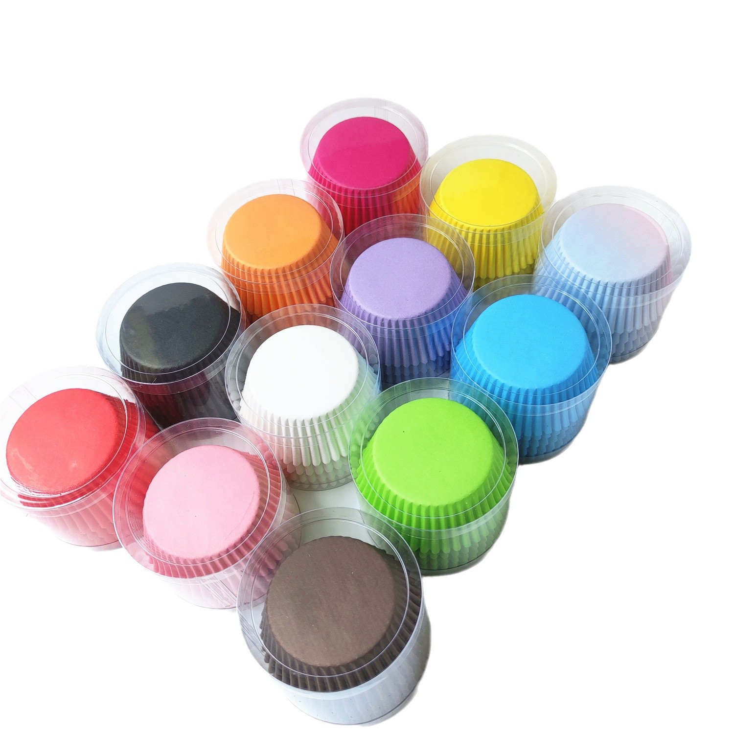 100 tazas de pastel de vacaciones de papel de color sólido para hornear tazas de papel a prueba de aceite para pastel de papel parachufe de papel de nieve Mei Niang image 5