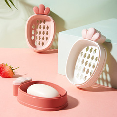 Rhubarb House Luxury No-Drain Waterproof Bathroom Creative Suction Cup Soap Drain Dish No-Hole Drain Soap Box Wholesale