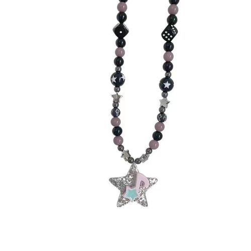 New ins trendy summer colorful beaded star note pendant necklace female hot girl personalized clavicle chain