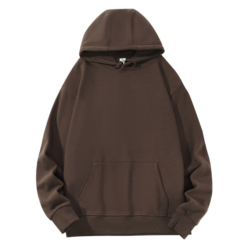 Suéter con capucha de algodón pesado de 380g, gran felpa, suéter casual de otoño e invierno suelto de color sólido americano, marea oversive