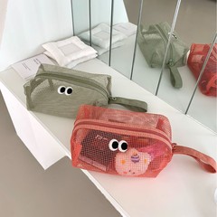 韓国ライブワークかわいい立体大容量メッシュ化粧洗面バッグハンディ下着靴下旅行収納バッグ