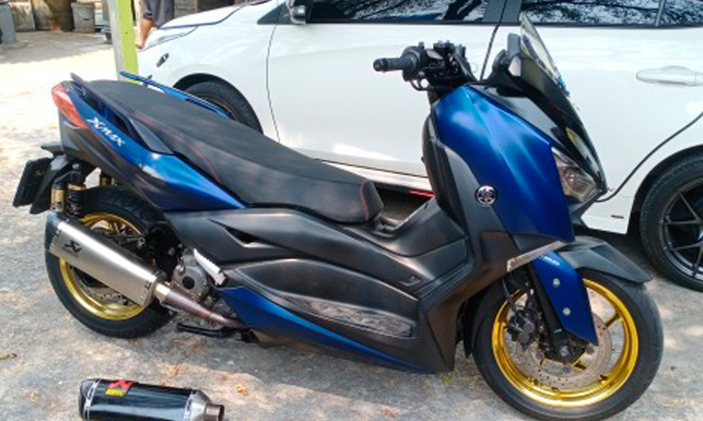 51mm motorcycle modified Scorpio exhaust pipe with muffler imitation carbon fiber oblique triangle CB500X Kaiyue 321