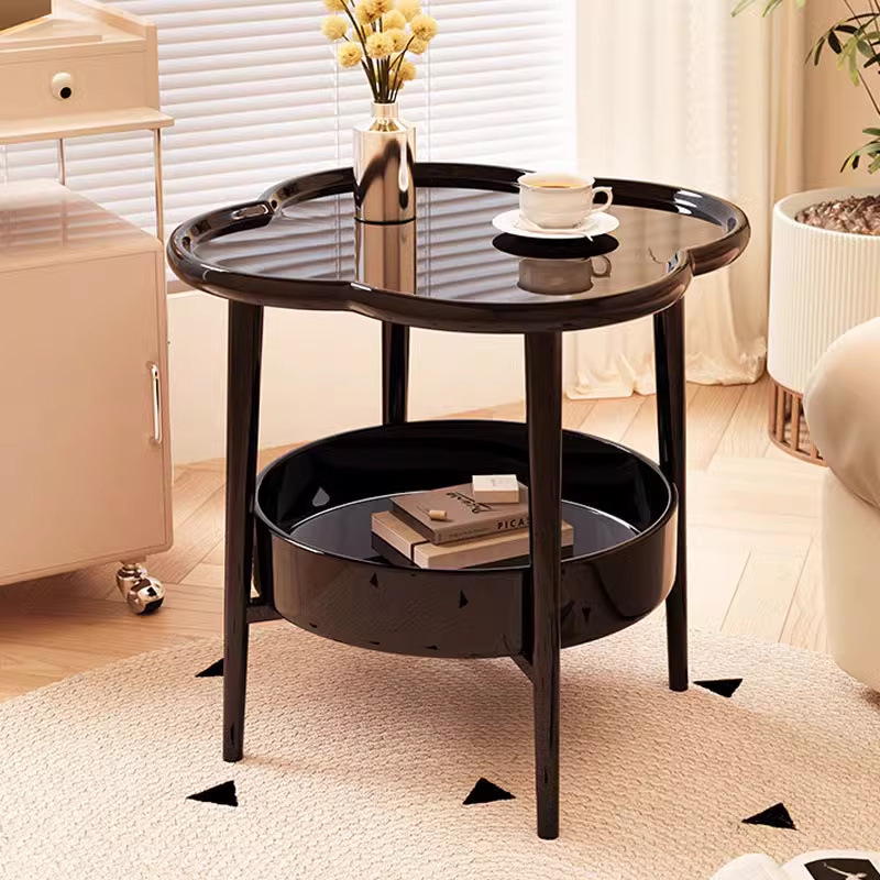 Modern Minimalist Bedroom Side Table Four-Leaf Clover Small Tea Table Stable Load-Bearing Bedside Table Durable Modern Minimalist Bedside Table