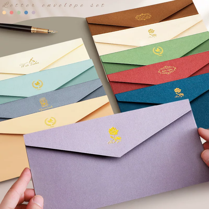 Captive letter paper Western -style business invitation letter retro thick retro envelope color pearl greeting card invitation