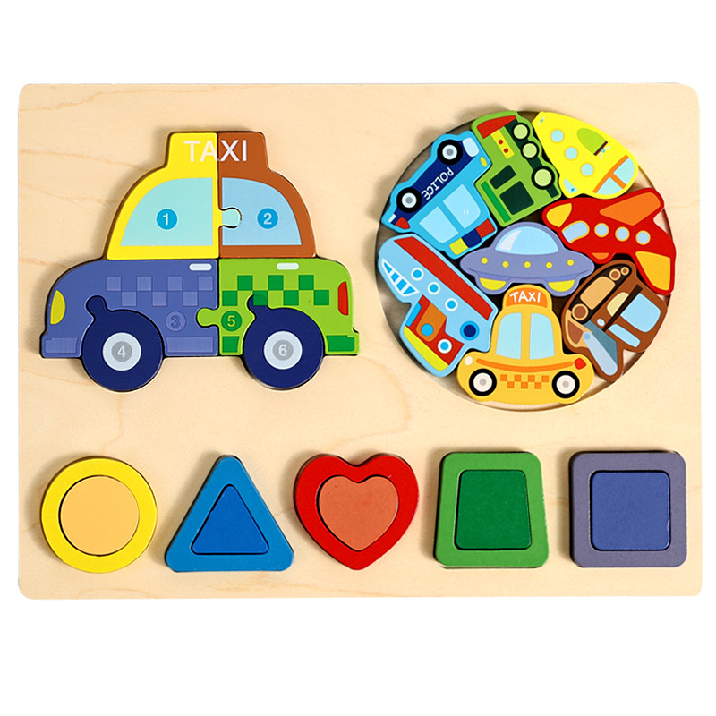Nuevos productos de forma geométrica puzzle animal digital tridimensional puzzle tablero de dibujo de la educación temprana puzzle forma emparejada bloques de construcción
