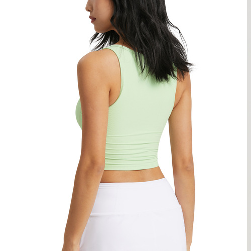  new carefully selected yoga wear with chest pad threaded semi-fixed sports vest non-running cup fitness sports bra