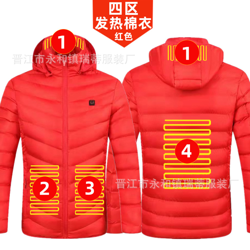 Chaqueta Térmica Acolchada de 4 Controles de Poliéster para Mantenerse Caliente en Invierno