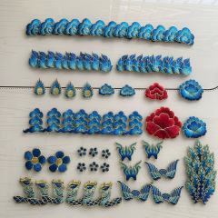 六龍三鳳冠刺繍 DIY 素材刺繍アクセサリー古代スタイルの漢服花嫁鳳凰冠十二龍九鳳
