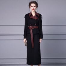 智丽秋冬套装女御姐轻熟风穿搭2026新款修身显瘦外套包臀裙子长款