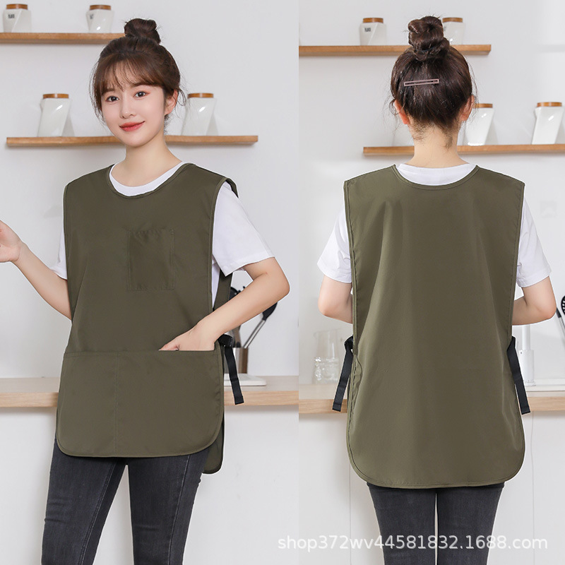 Chef Lebang chaleco de lona ropa de trabajo mujeres catering café té con leche tienda sin mangas cocina al por mayor delantal LOGO