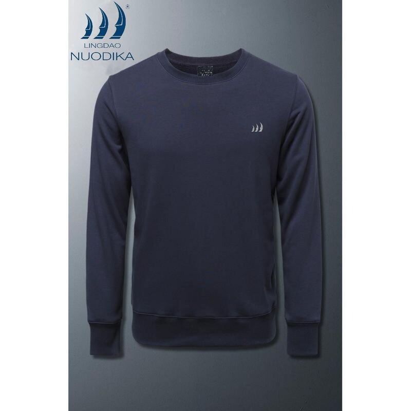 Bass Xuan Ying Men's Sweatshirt, Crew Neck, Spring Style, Early Autumn, Large Size, Thick Fleece, Long Sleeve, Pullover, Sporty, Loose Fit T-Shirt