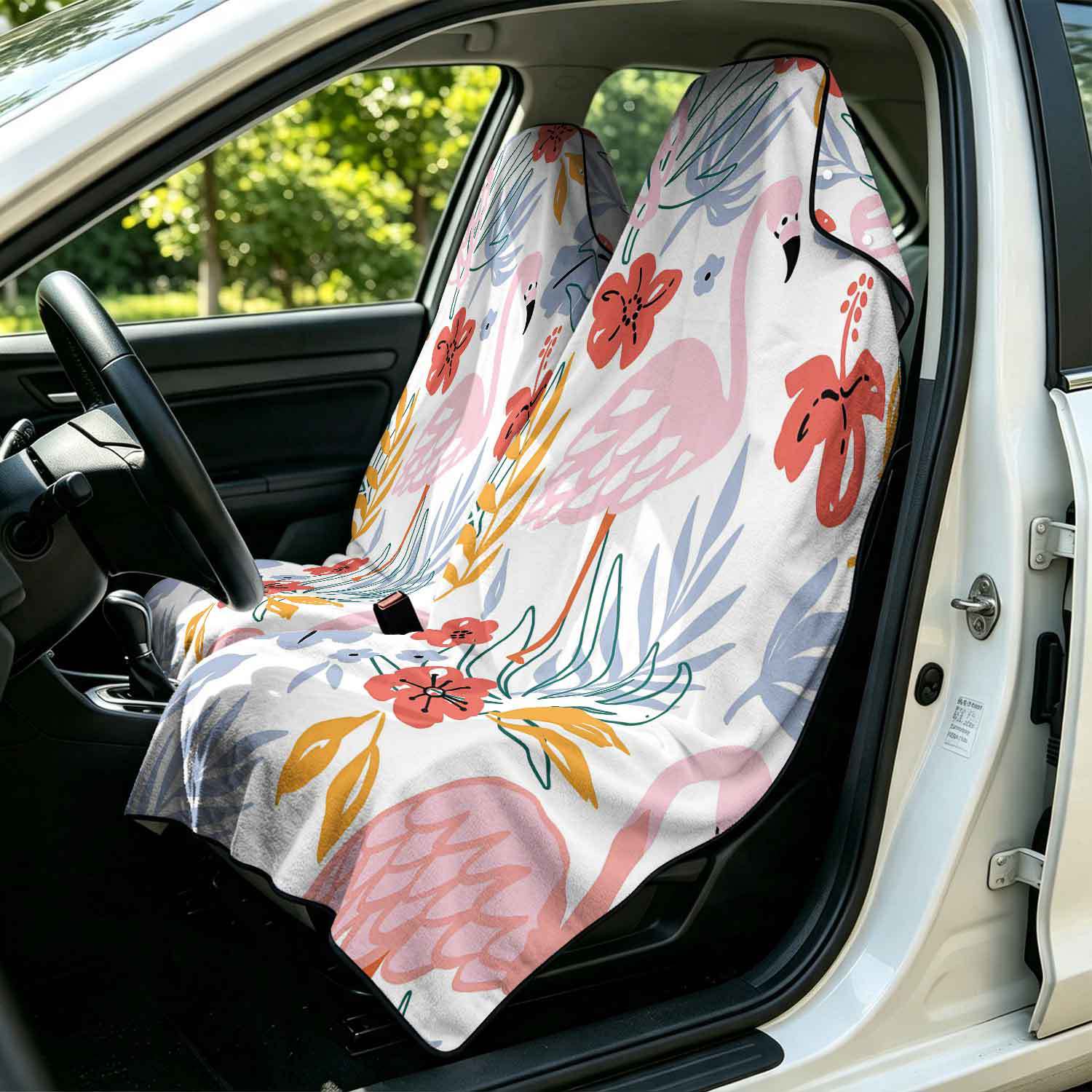 2-piece dual-use car seat cover, ultra-fine fiber, can be used as a beach towel, printed car protective seat cover 13