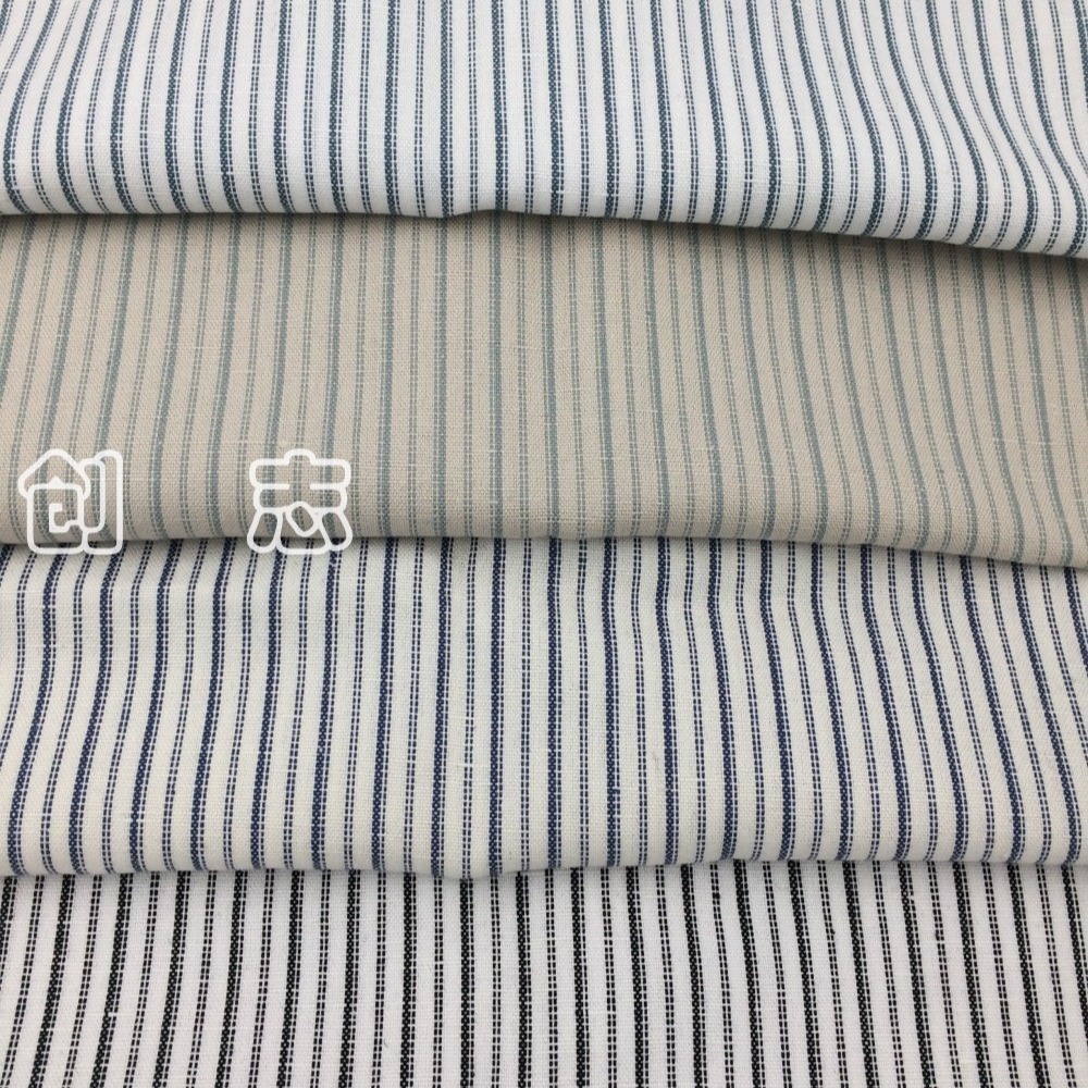 细条纹面料女装衬衣连衣裙先染布梭织提花条子淘现货面料南通