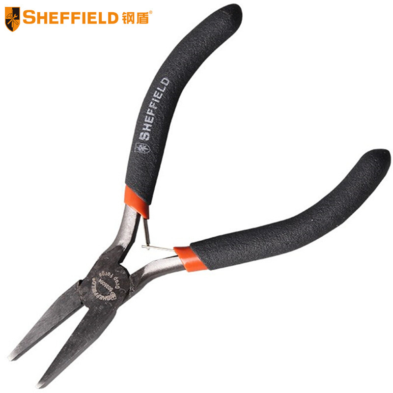 钢盾S035004 扁嘴钳迷你平咀钳无齿平口嘴钳扁口钳子麻柄4.5英寸