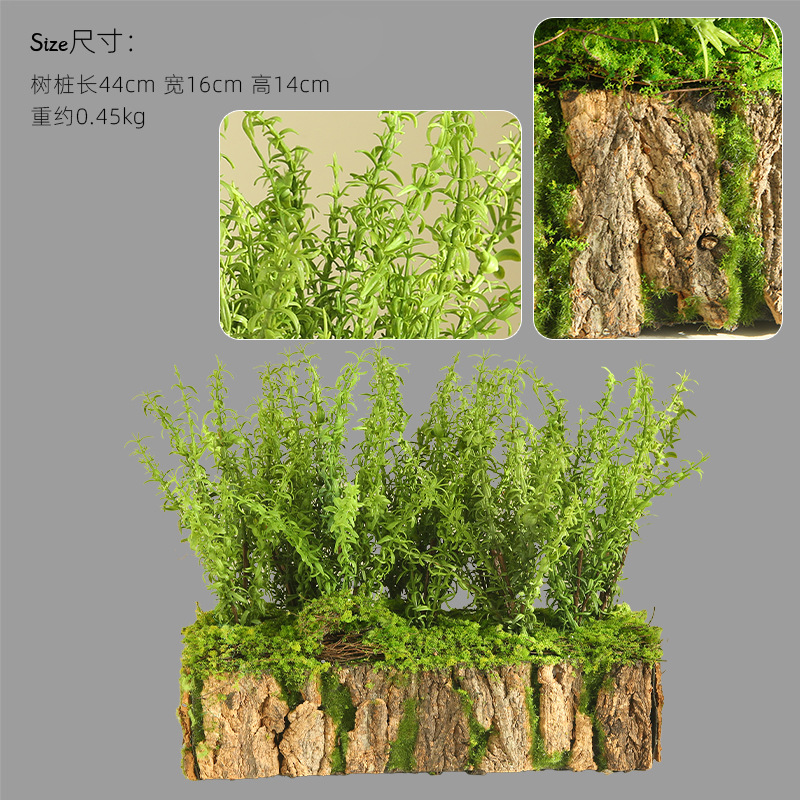 이끼껍질꽃그릇-44×16×14cm 페르시아그린잔디 포함