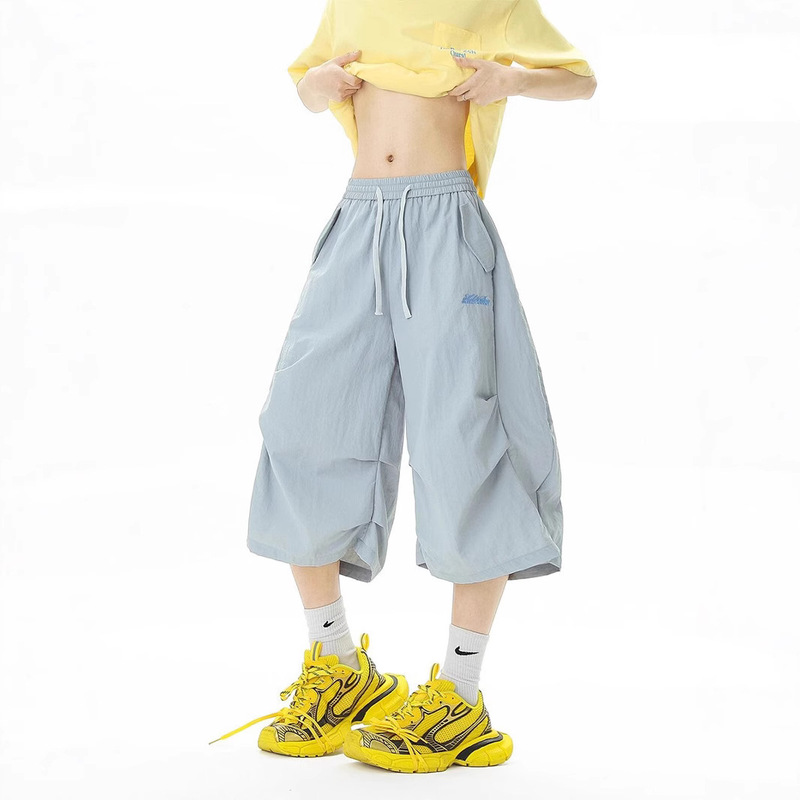 2025 Summer Thin Loose Slimming Five-Point Harem Pants Loose Casual Versatile Solid Color Pants Stylish Shorts